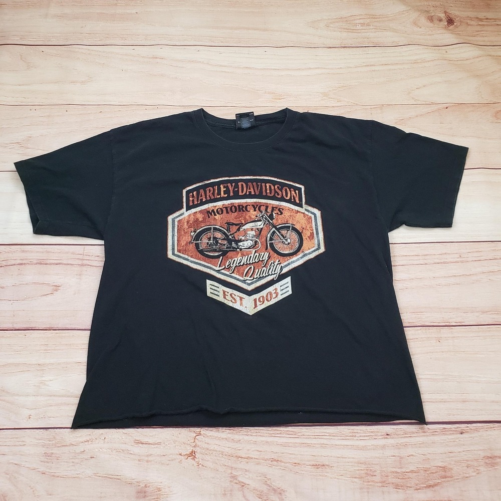 Harley Davidson Shirt Mens Large Black Legendary Quality Motorcycle Dallas Texas